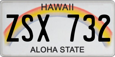 HI license plate ZSX732