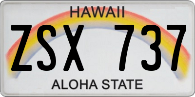 HI license plate ZSX737
