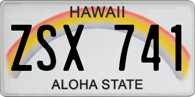 HI license plate ZSX741