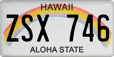 HI license plate ZSX746