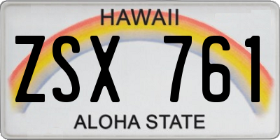 HI license plate ZSX761