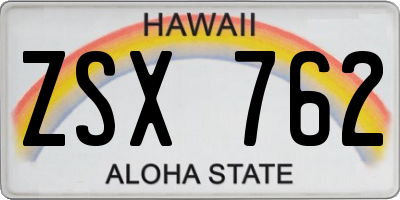 HI license plate ZSX762