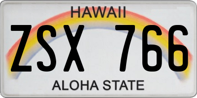 HI license plate ZSX766