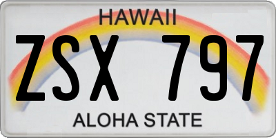 HI license plate ZSX797