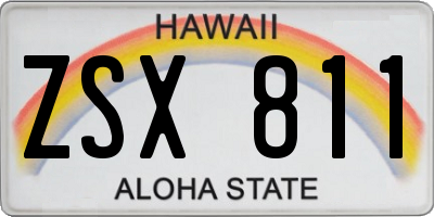 HI license plate ZSX811