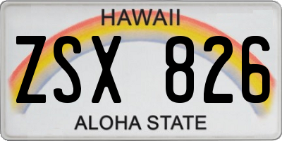 HI license plate ZSX826