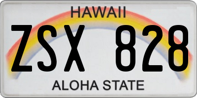 HI license plate ZSX828