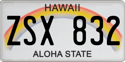 HI license plate ZSX832