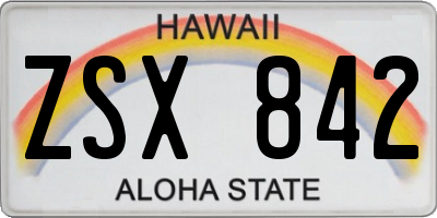 HI license plate ZSX842