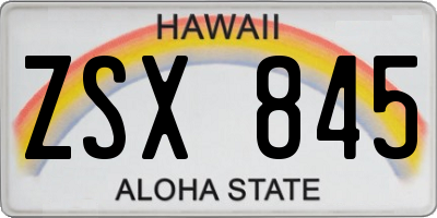 HI license plate ZSX845