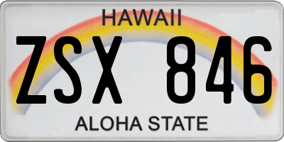 HI license plate ZSX846