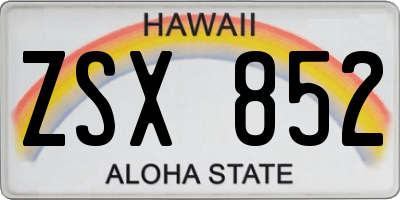 HI license plate ZSX852