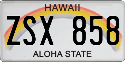 HI license plate ZSX858