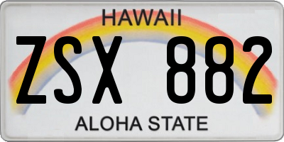 HI license plate ZSX882