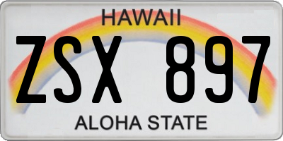 HI license plate ZSX897