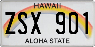 HI license plate ZSX901