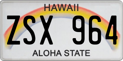 HI license plate ZSX964