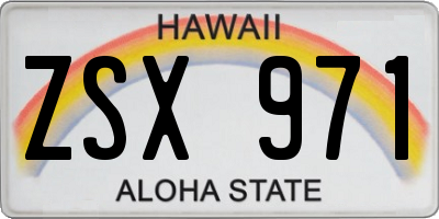 HI license plate ZSX971