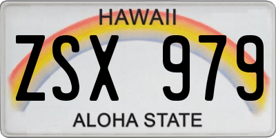 HI license plate ZSX979