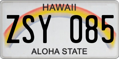 HI license plate ZSY085