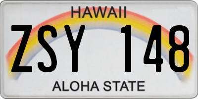 HI license plate ZSY148