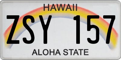 HI license plate ZSY157