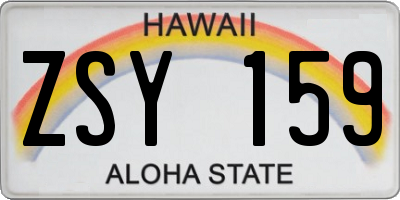 HI license plate ZSY159