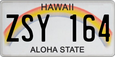 HI license plate ZSY164