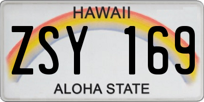 HI license plate ZSY169