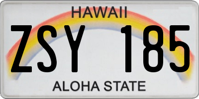 HI license plate ZSY185