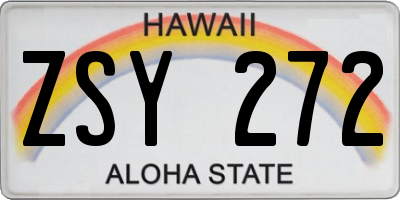 HI license plate ZSY272