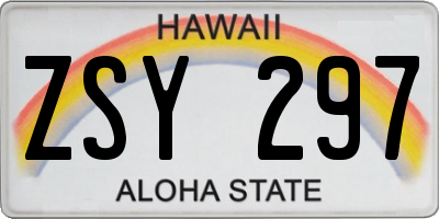 HI license plate ZSY297