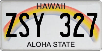 HI license plate ZSY327