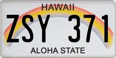 HI license plate ZSY371