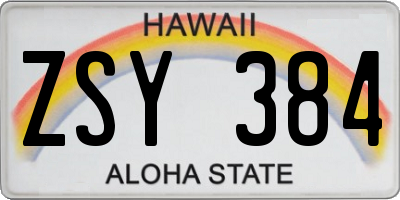 HI license plate ZSY384