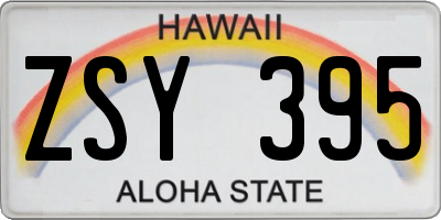 HI license plate ZSY395