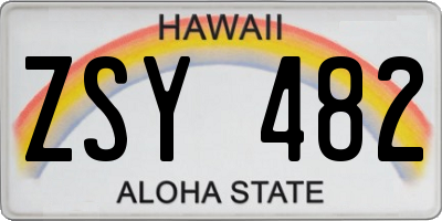 HI license plate ZSY482