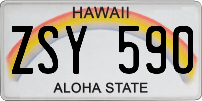 HI license plate ZSY590