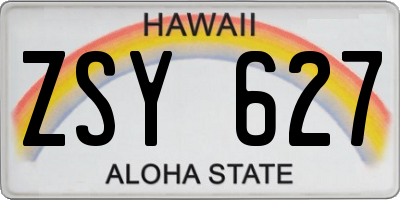 HI license plate ZSY627