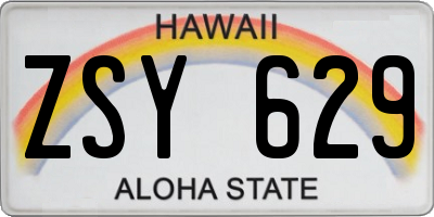 HI license plate ZSY629