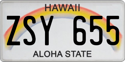HI license plate ZSY655
