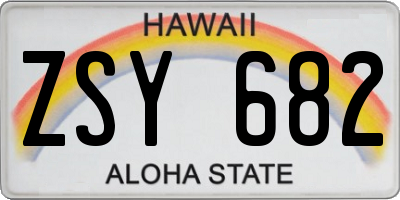 HI license plate ZSY682
