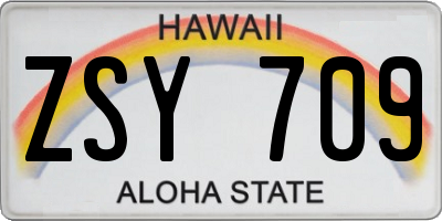 HI license plate ZSY709