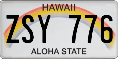 HI license plate ZSY776