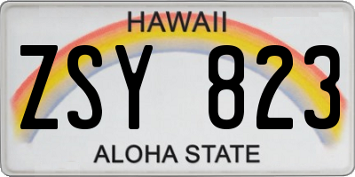 HI license plate ZSY823