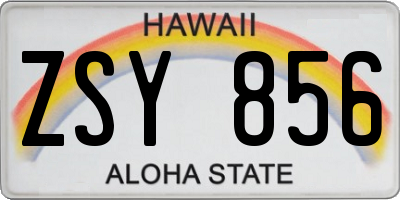 HI license plate ZSY856