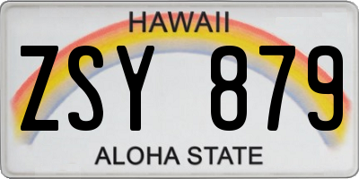 HI license plate ZSY879