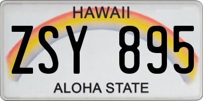 HI license plate ZSY895