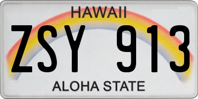 HI license plate ZSY913