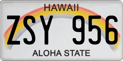 HI license plate ZSY956